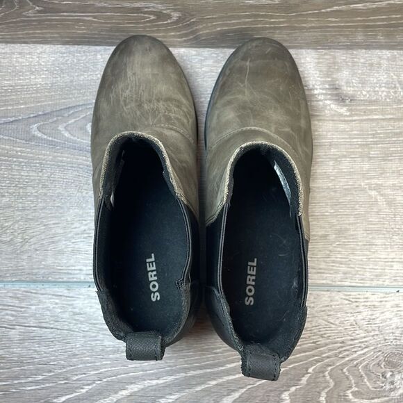 Sorel Joan of Arctic Wedge II Womens Sz 8.5 Quarry Gray Black Leather Ankle Boot - Picture 5 of 11
